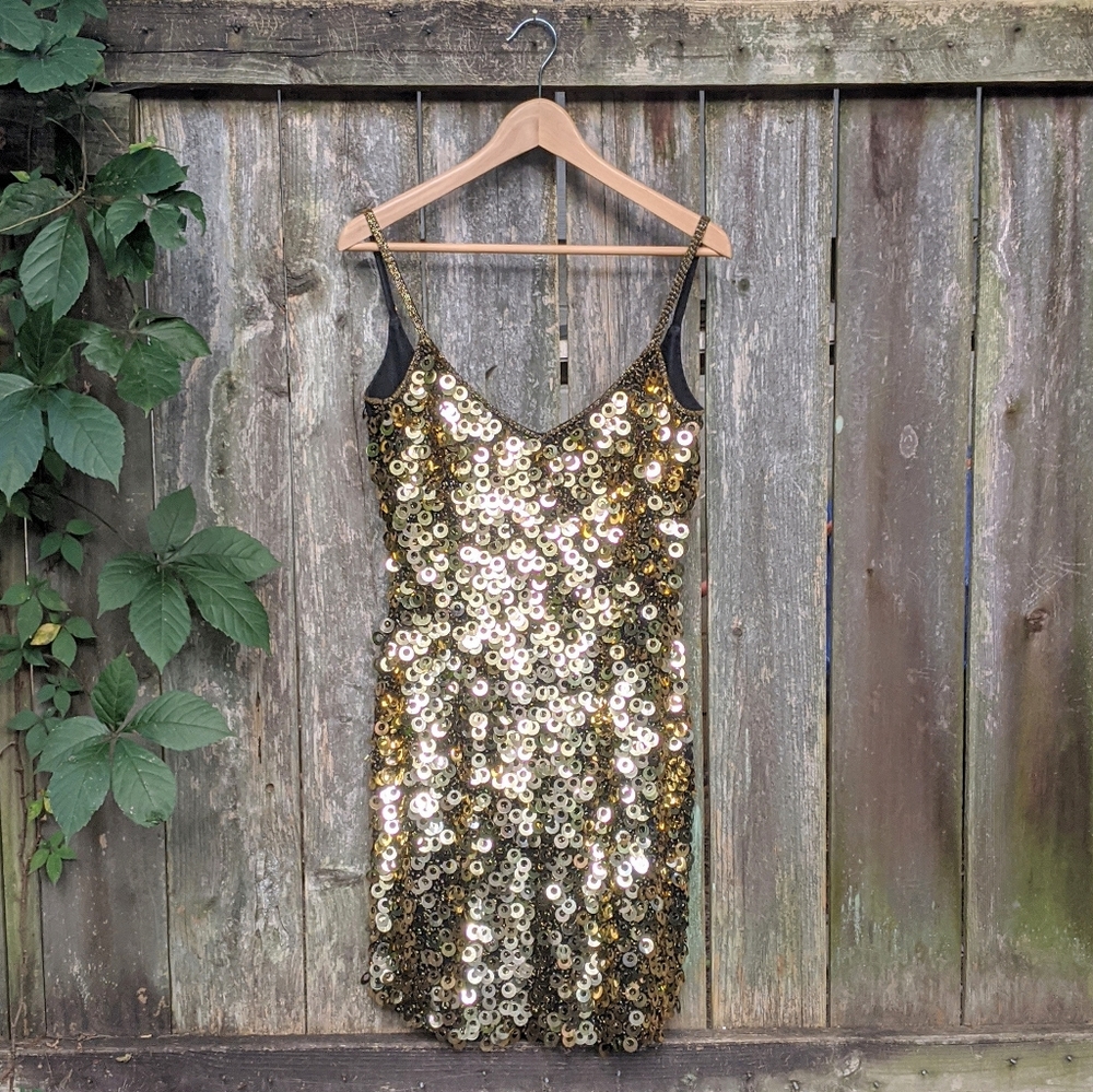 Vintage '90s gold beaded dress